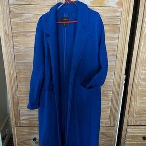 TAHARI Wool Blend Long Coat Blue XL
